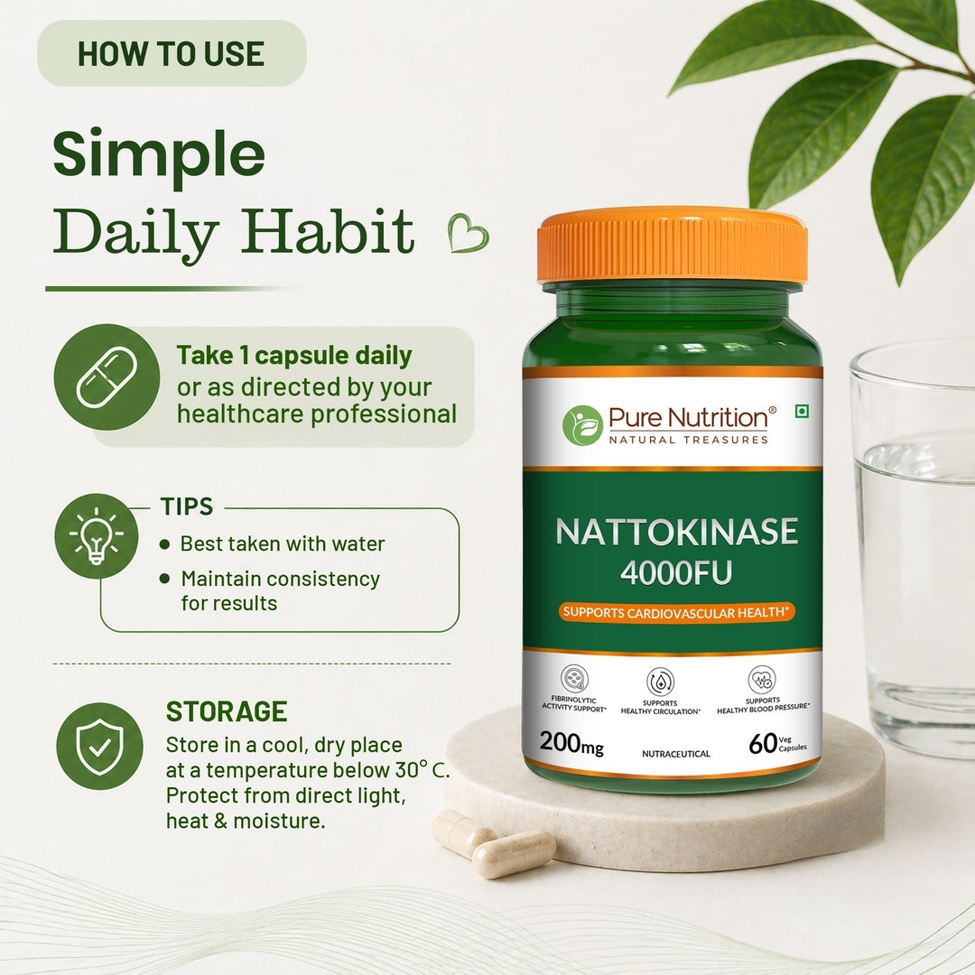 Nattokinase 4000FU Cardiovascular & Blood Flow Support | 60 Veg Tablets