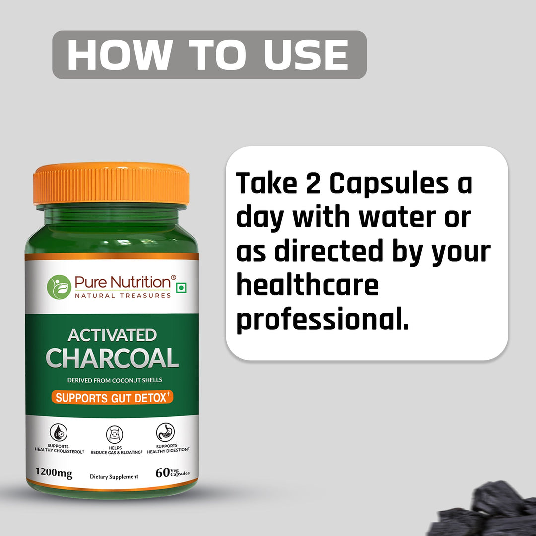 Activated Charcoal – 1200mg | Derived from Coconut Shells
