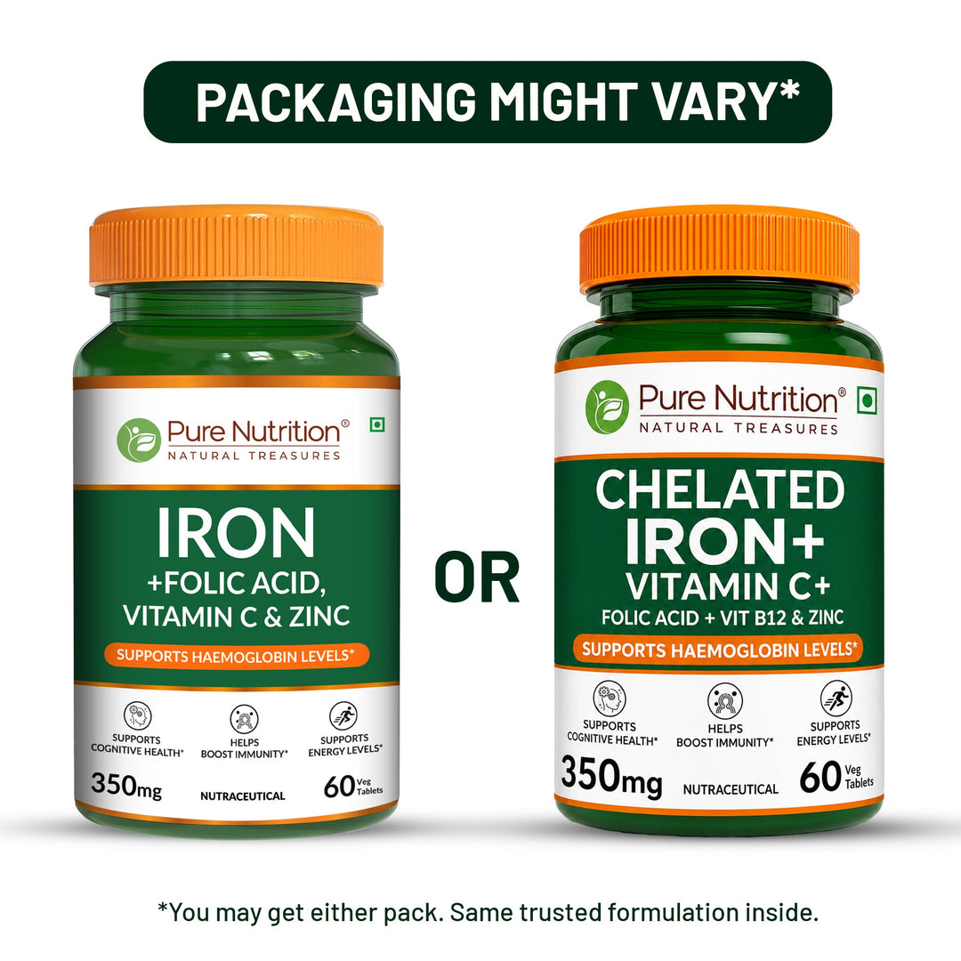 Iron with Folic Acid 60 Tablets | Supports Haemoglobin Production