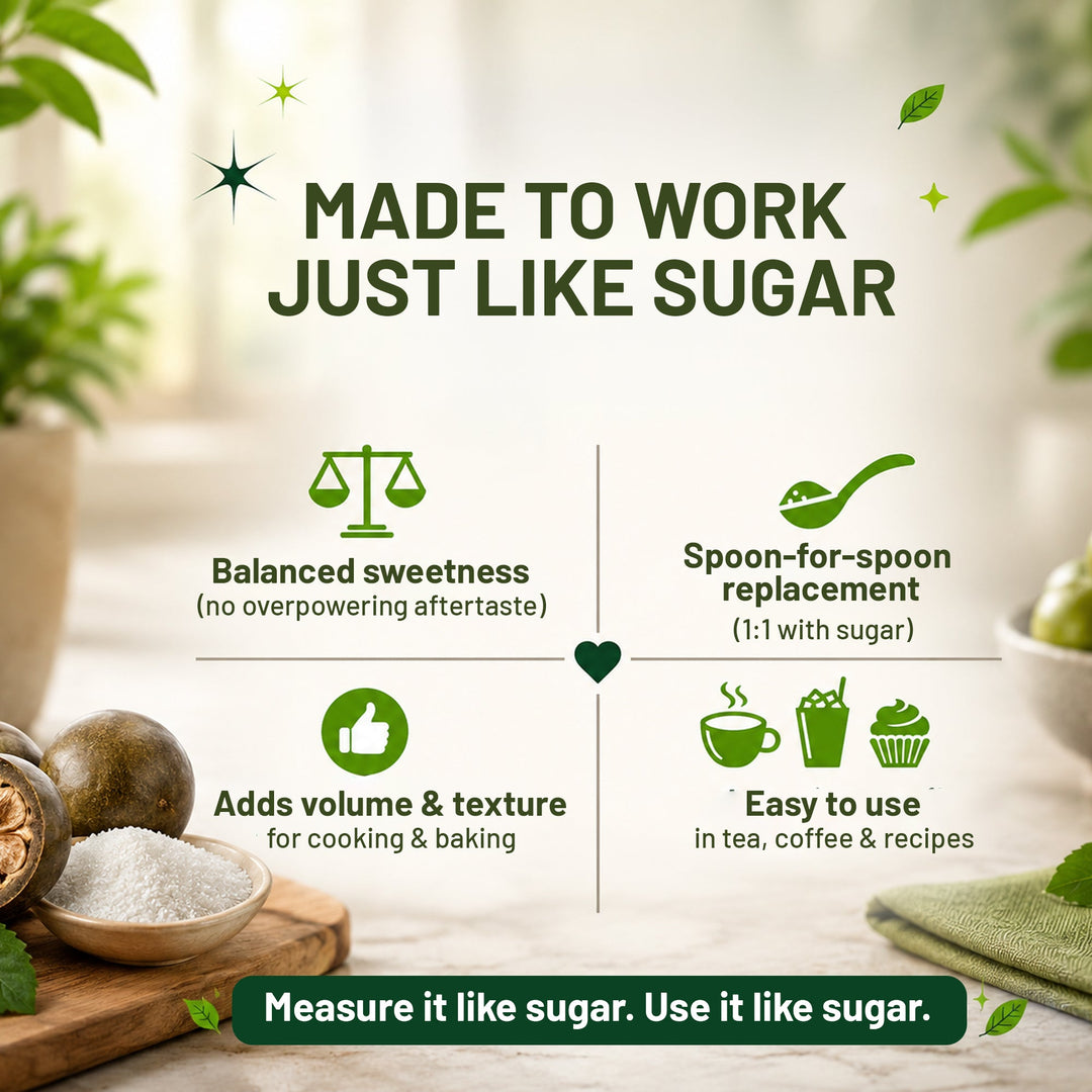 Monk Fruit Sweetener with Erythritol  400g | Zero Calorie, Keto-Friendly