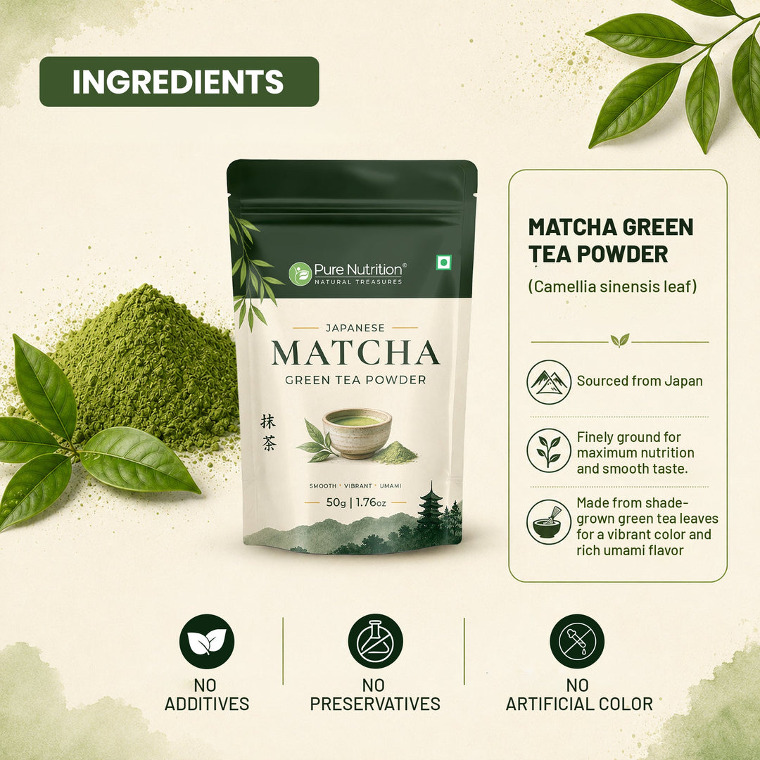 Japanese Matcha Green Tea Powder 50g | Premium Japanese Matcha | Finely Ground Green Tea Powder for Tea, Lattes & Smoothies