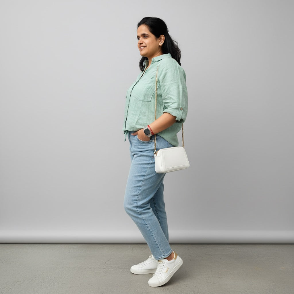 100% Premium Linen Boxy Shirt - Women