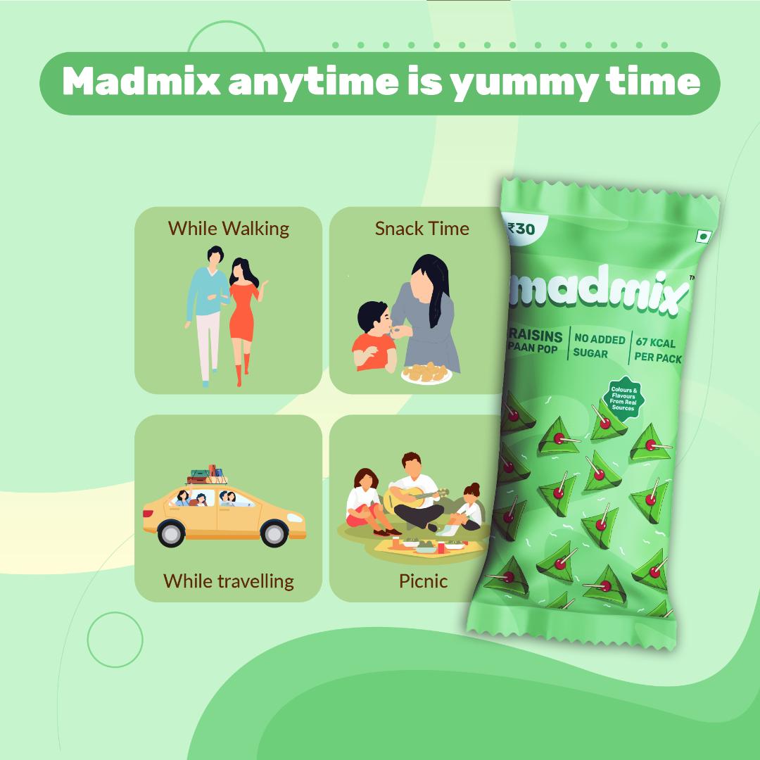 Madmix Raisins Paan Pack of 10 | 15 Grams Each