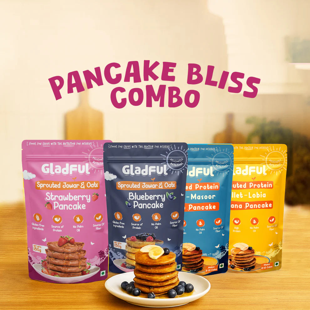 Gladful Pancake Bliss Combo - 4 Packs | 600gms
