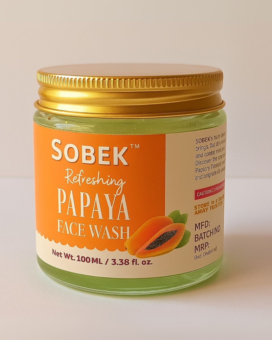 Sobek Naturals Ripe Papaya Refreshing Facewash | Toxins Free 100 ml