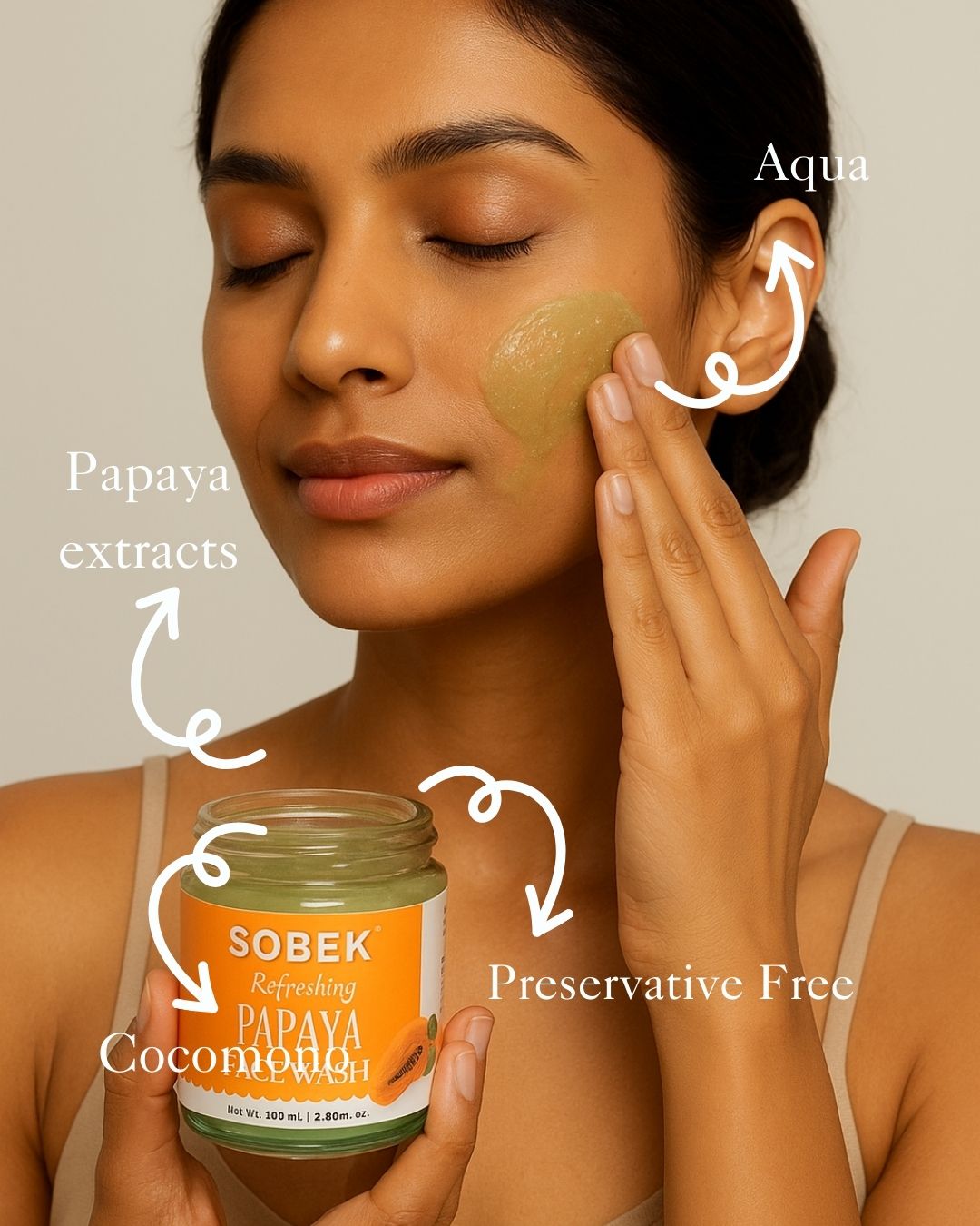Sobek Naturals Ripe Papaya Refreshing Facewash | Toxins Free 100 ml