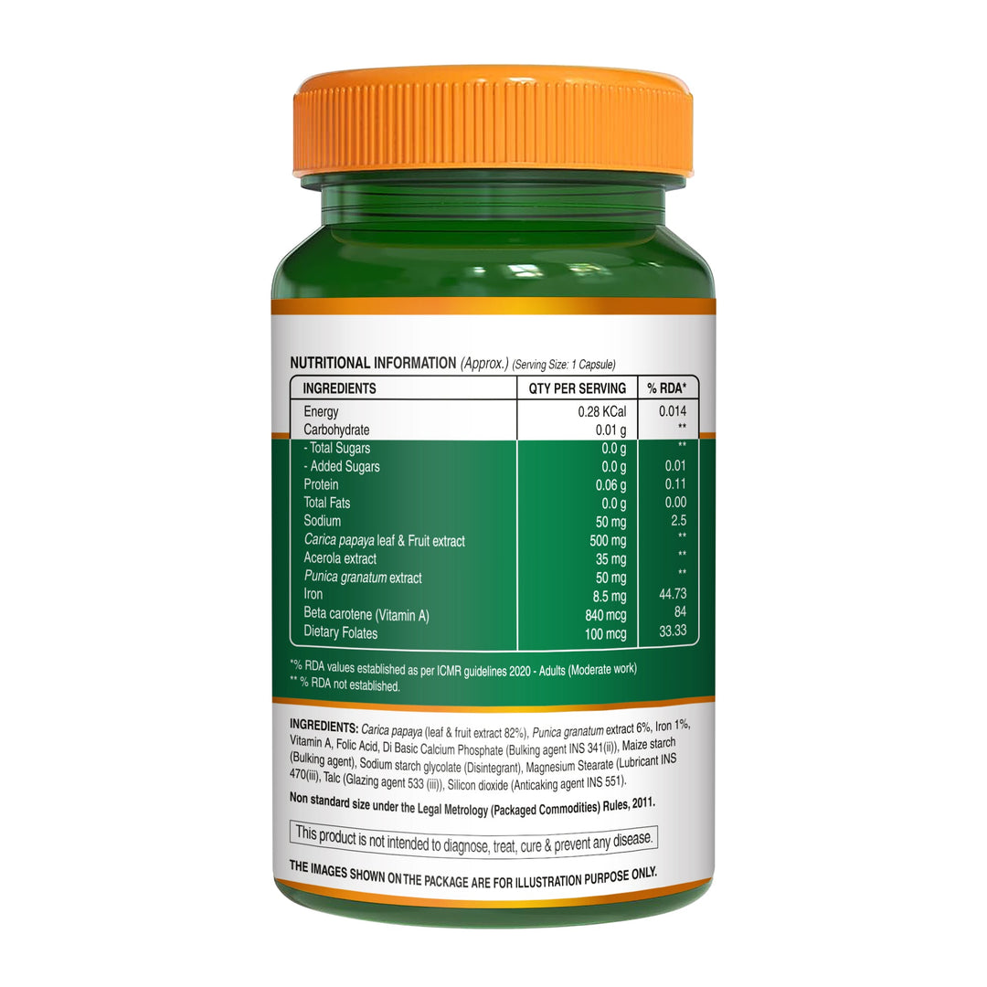 Papaya Leaf and Fruit  Extract Tablets  Boost Immunity & Platelet Count Naturally