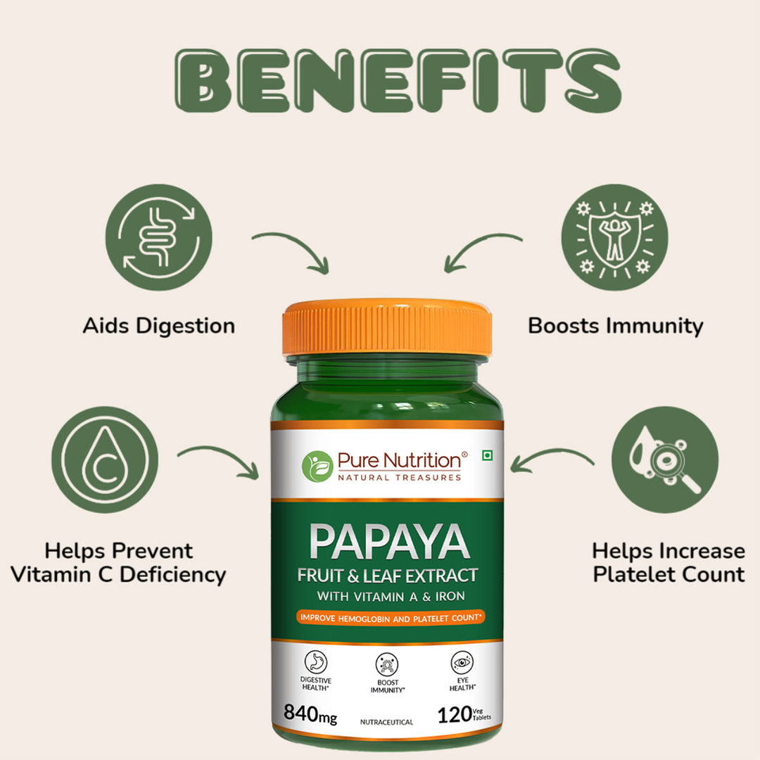 Papaya Leaf and Fruit  Extract Tablets  Boost Immunity & Platelet Count Naturally