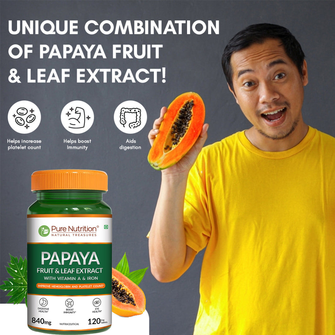 Papaya Leaf and Fruit  Extract Tablets  Boost Immunity & Platelet Count Naturally