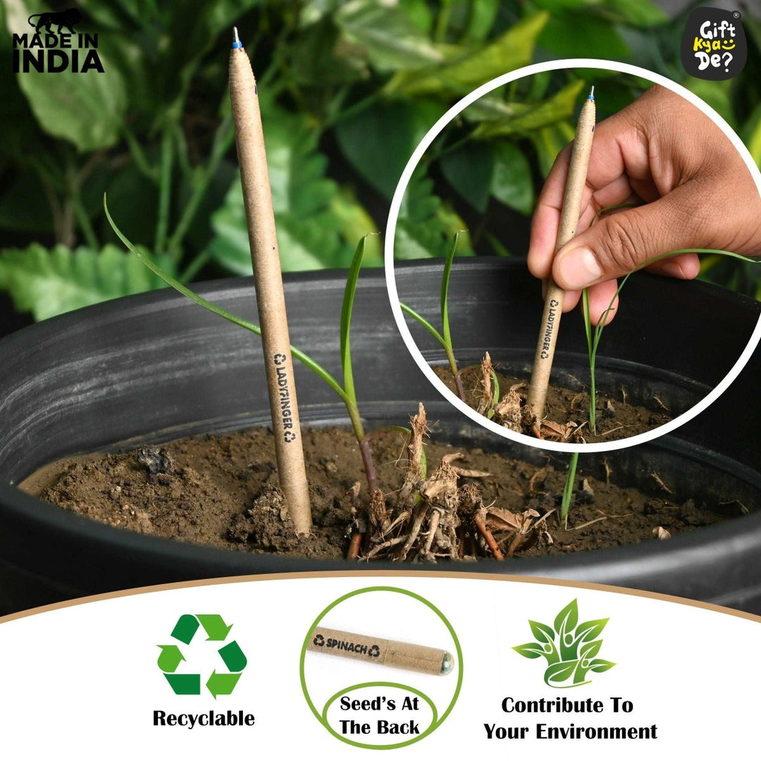 Gift Kya De Buy Eco-Friendly Paper Seed Pen ( Pack Of 10) Online - Gift Kya De