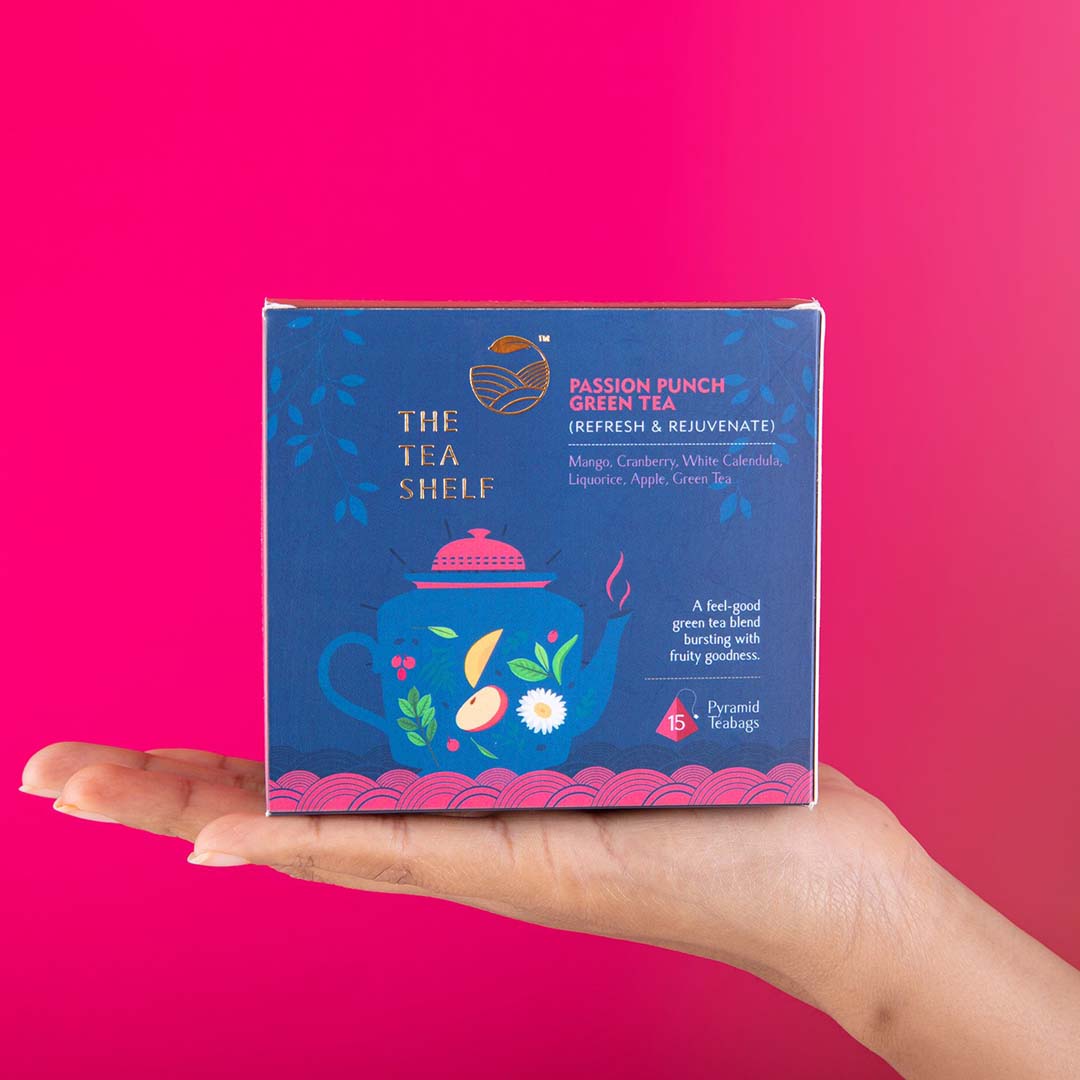 The Tea Shelf Passion Punch Green Tea - 15 Pyramid Teabag