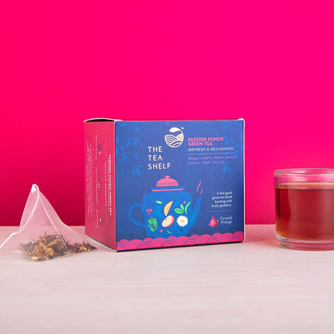 The Tea Shelf Passion Punch Green Tea - 15 Pyramid Teabag