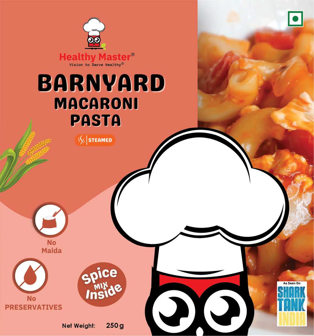 Healthy Master Barnyard Macaroni Pasta 400g | Multigrain Macaroni | No Maida | Millet-Based Pasta