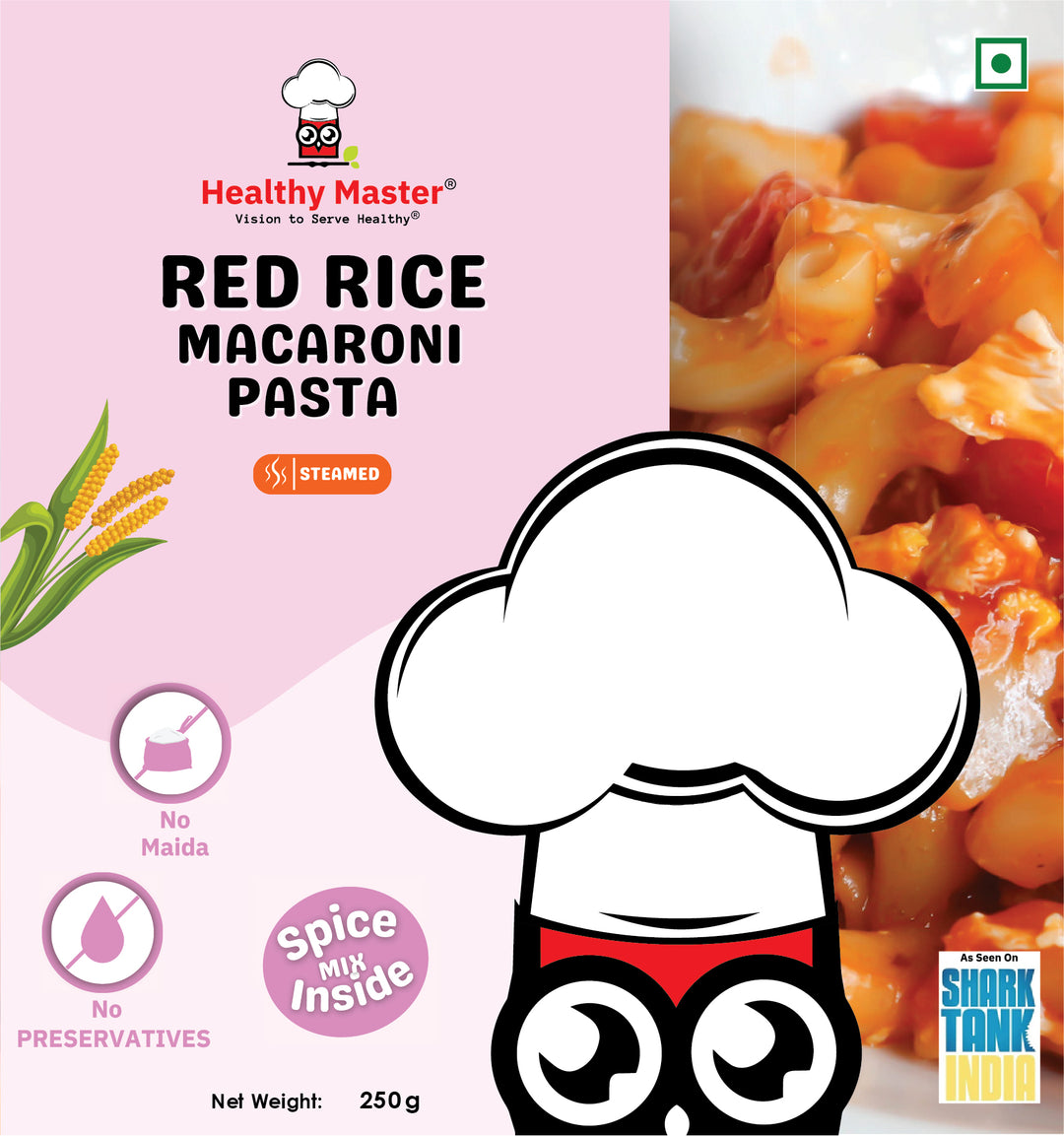 Healthy Master Red Rice Macaroni Pasta 400g | Millet-Based Macaroni | No Maida | Pasta for Cooking