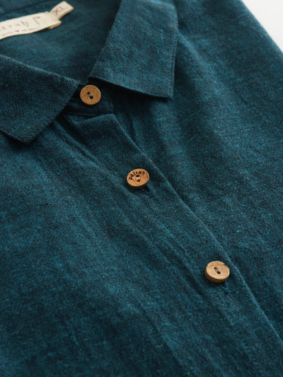 Dark pine  handwoven overlay kurta shirt