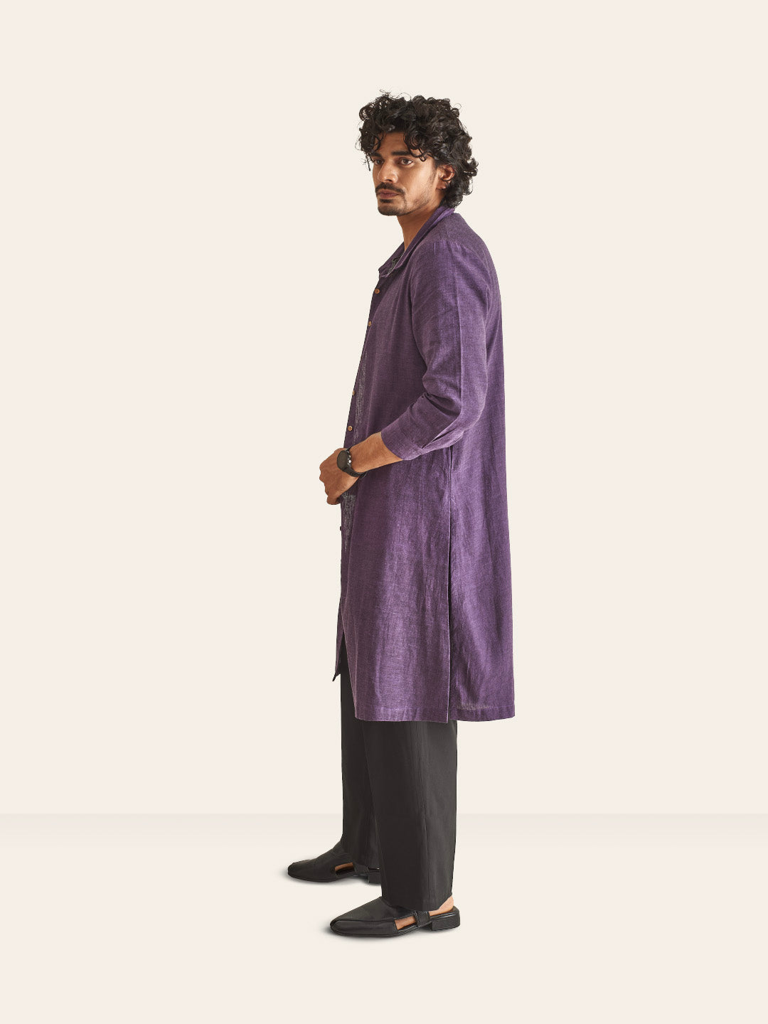 Patrah Handwoven Overlay Kurta Shirt