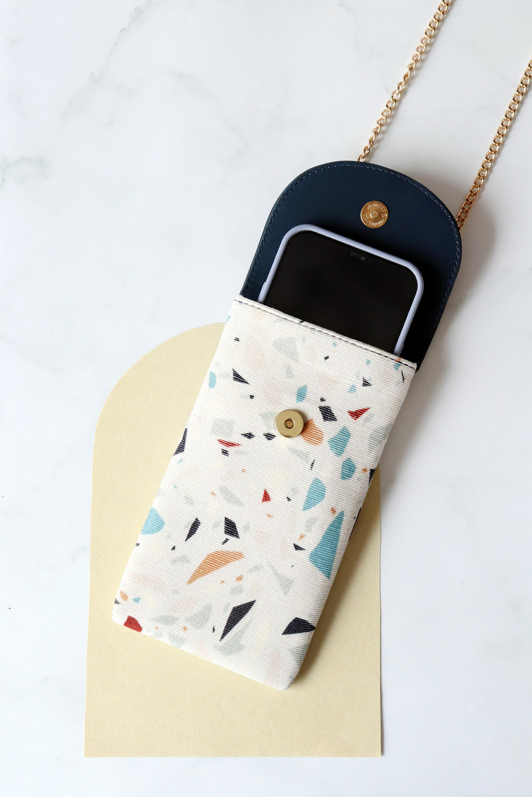 White Fire Phone Bag  - Terazzo