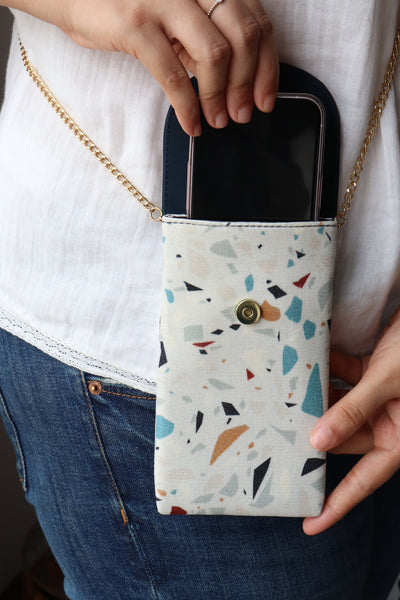 White Fire Phone Bag  - Terazzo