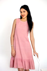 Aadya Moda Women's Bamboo Peach Frill Dream Dress