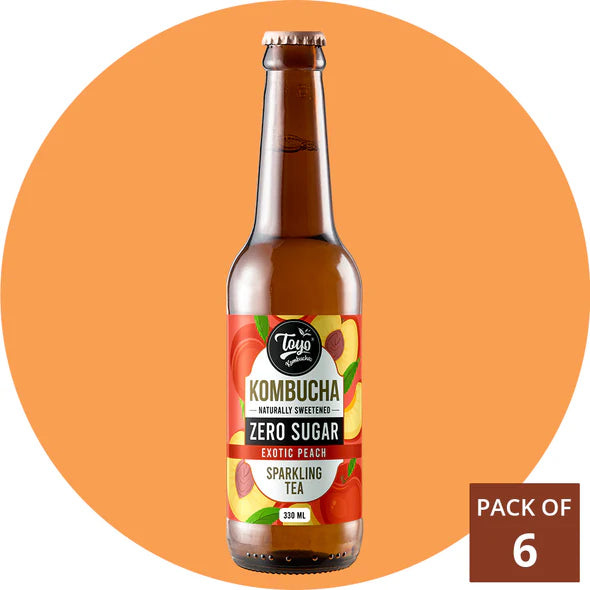 Toyo Kombucha Exotic Peach Zero Sugar - Pack of 6