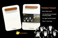Peekaboo Teak Wood Notepad - Refillable Pages | 15cm x 10cm