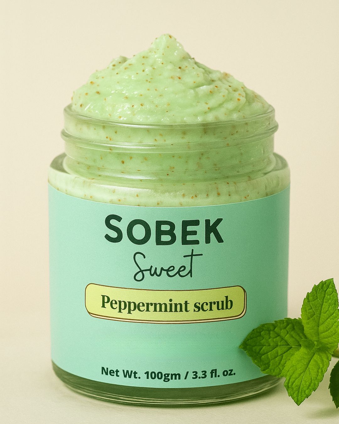 Sobek Naturals Sweet Peppermint Face and Body Scrub | Paraben & SLS Free | 100 gm