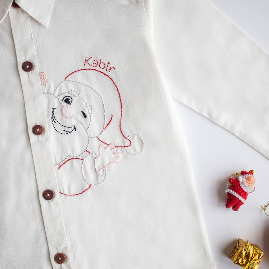 Personalised Santa Embroidered Formal Shirt - Suspire