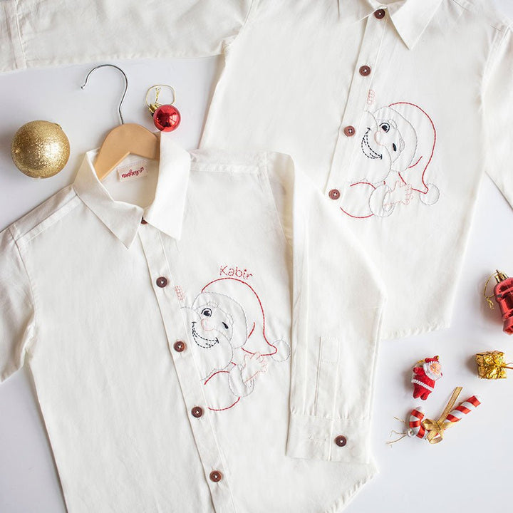 Personalised Santa Embroidered Formal Shirt - Suspire