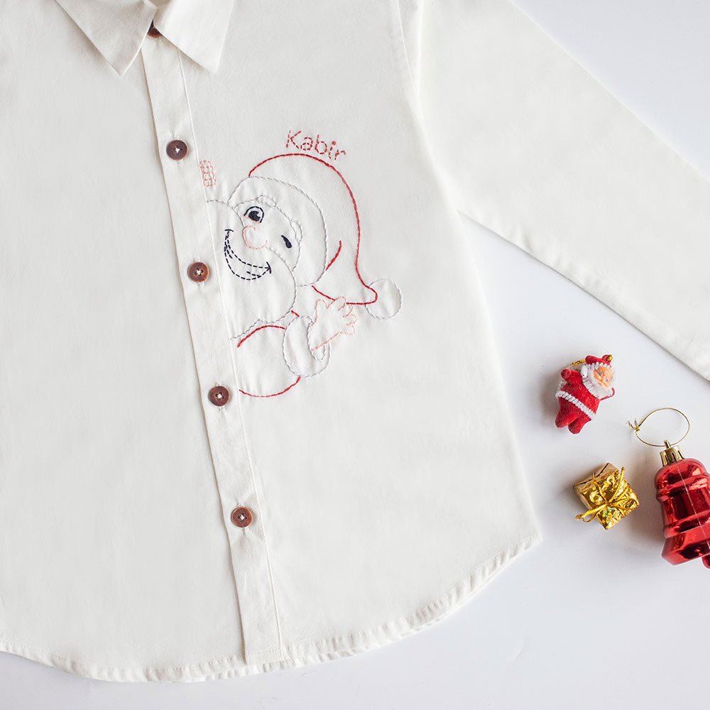 Personalised Santa Embroidered Formal Shirt - Suspire