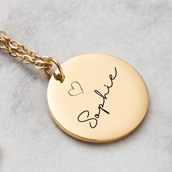 SILVERSUTRA Personalised Round Necklace For Her | Engrave your name, image, date and more