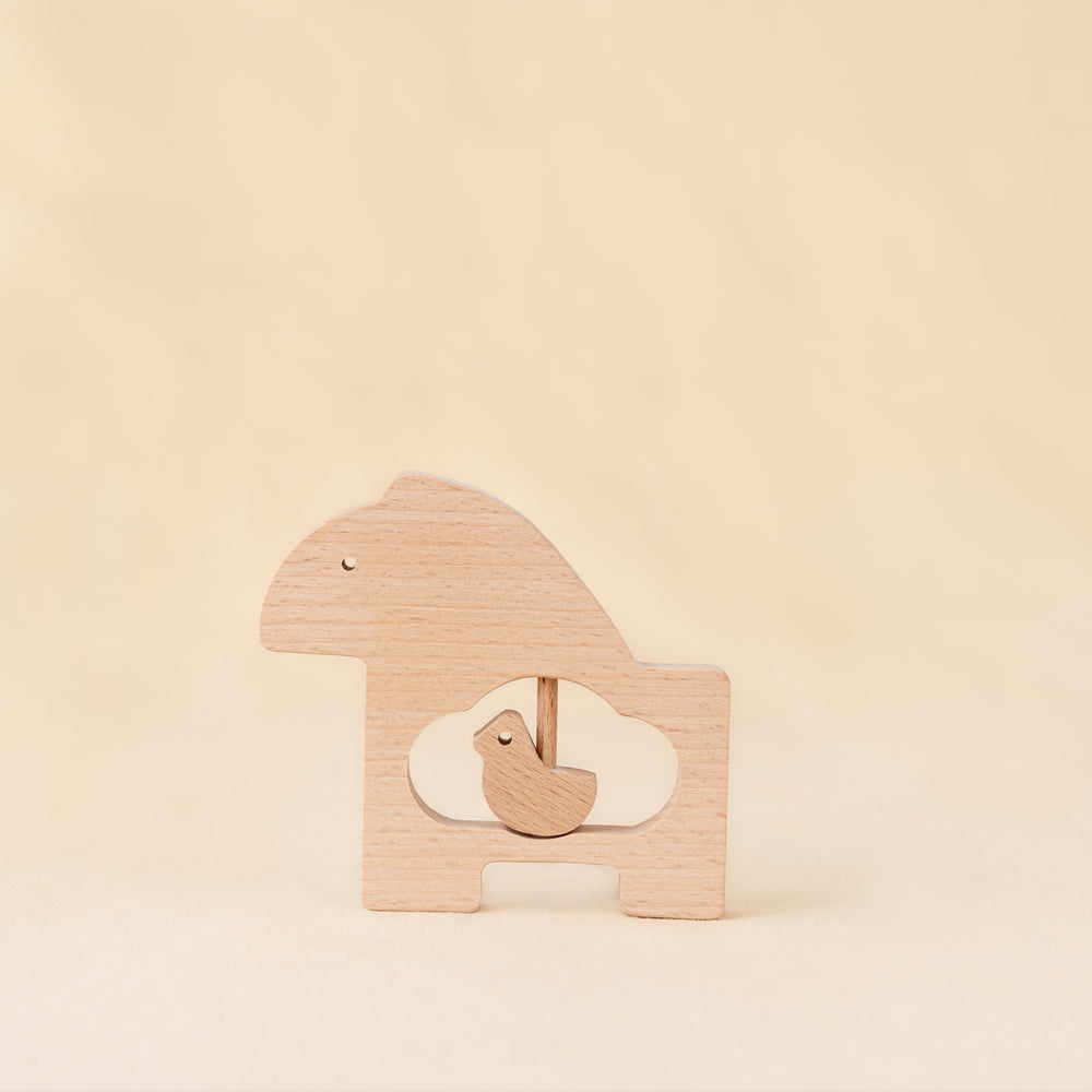 Little Lifters Mama & Me Wooden Animal Rattle