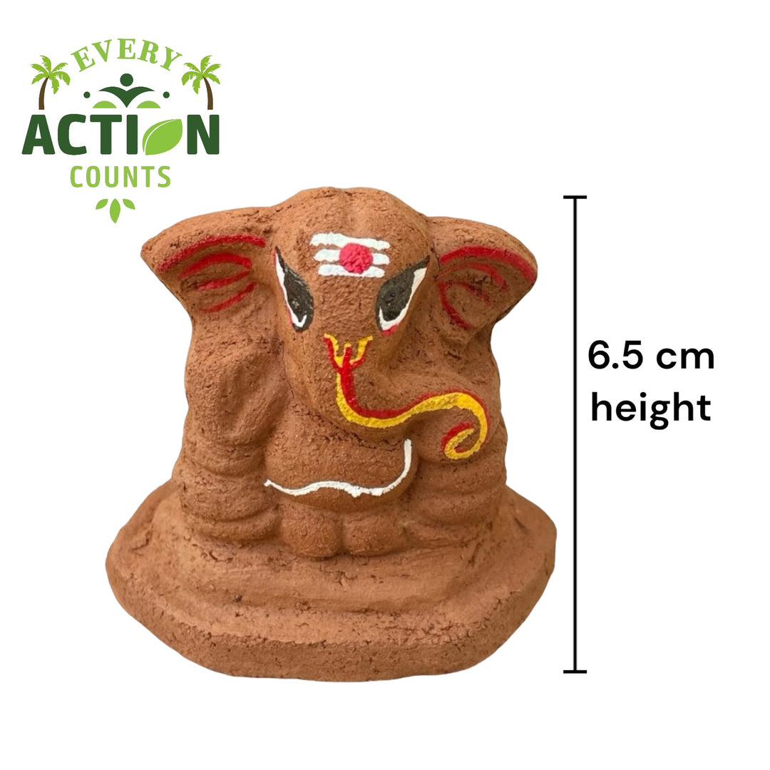 Sow and Grow Plantable Seed Ganesha 6.5 cm with Marigold Seeds | Grow Kit with Pot and Soil | Eco Friendly Idol for Ganesh Chaturthi, Diwali