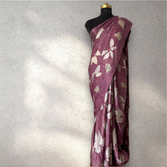 Leysha Bemberg Satin Hexagon Saree