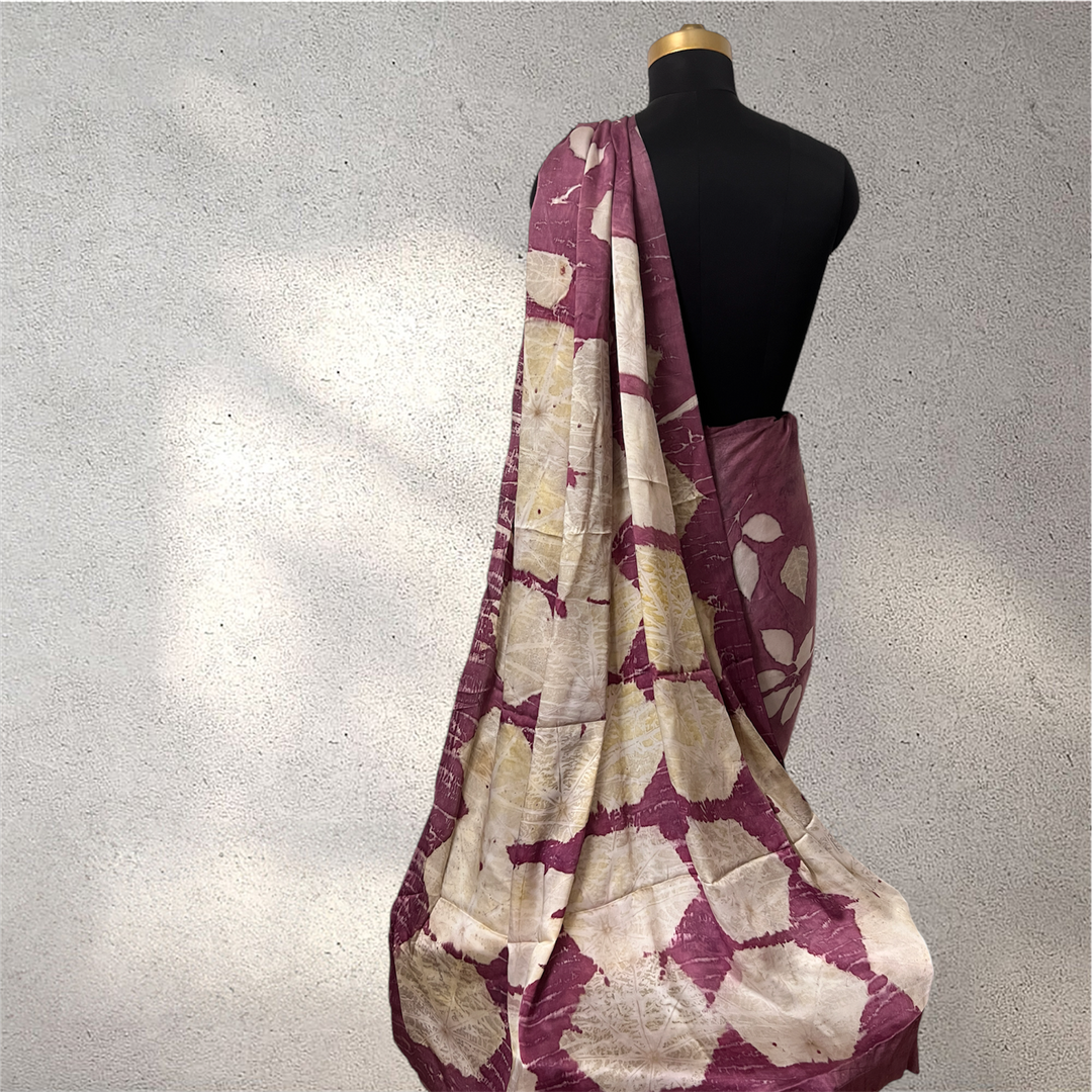 Leysha Bemberg Satin Hexagon Saree