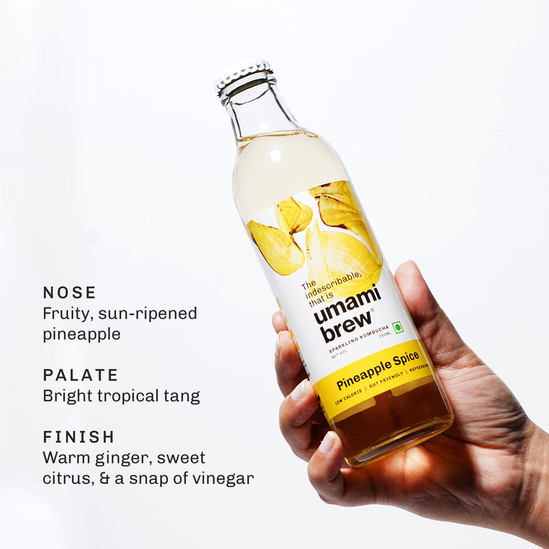 Umami Brew Pineapple Spice Sparkling Kombucha (Pack of 6)