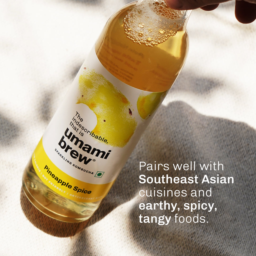 Umami Brew Pineapple Spice Sparkling Kombucha (Pack of 6)
