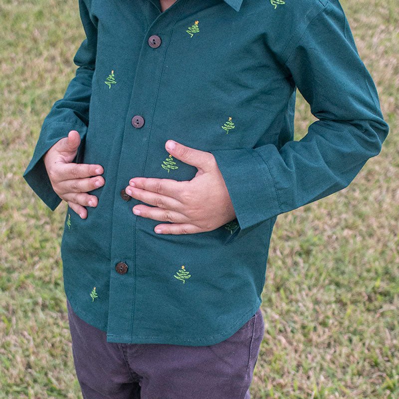 Pined Pine Trees Embroidered Formal Shirt - Suspire