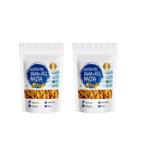 INDULGENCE Gluten Free Jowar and Rice Penne Pasta Pack of 2 (400 Gms) High in Fibre & protein