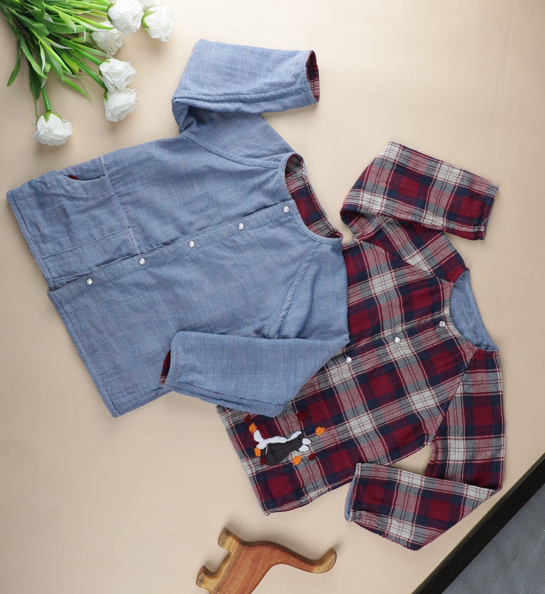 Mamacherub Checkered Foxy Reversible Shirt