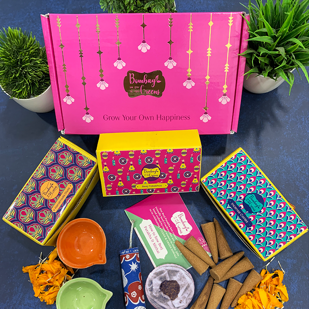 Bombay Greens 3 in 1 Hamper For Diwali - Plantable Seed Cracker