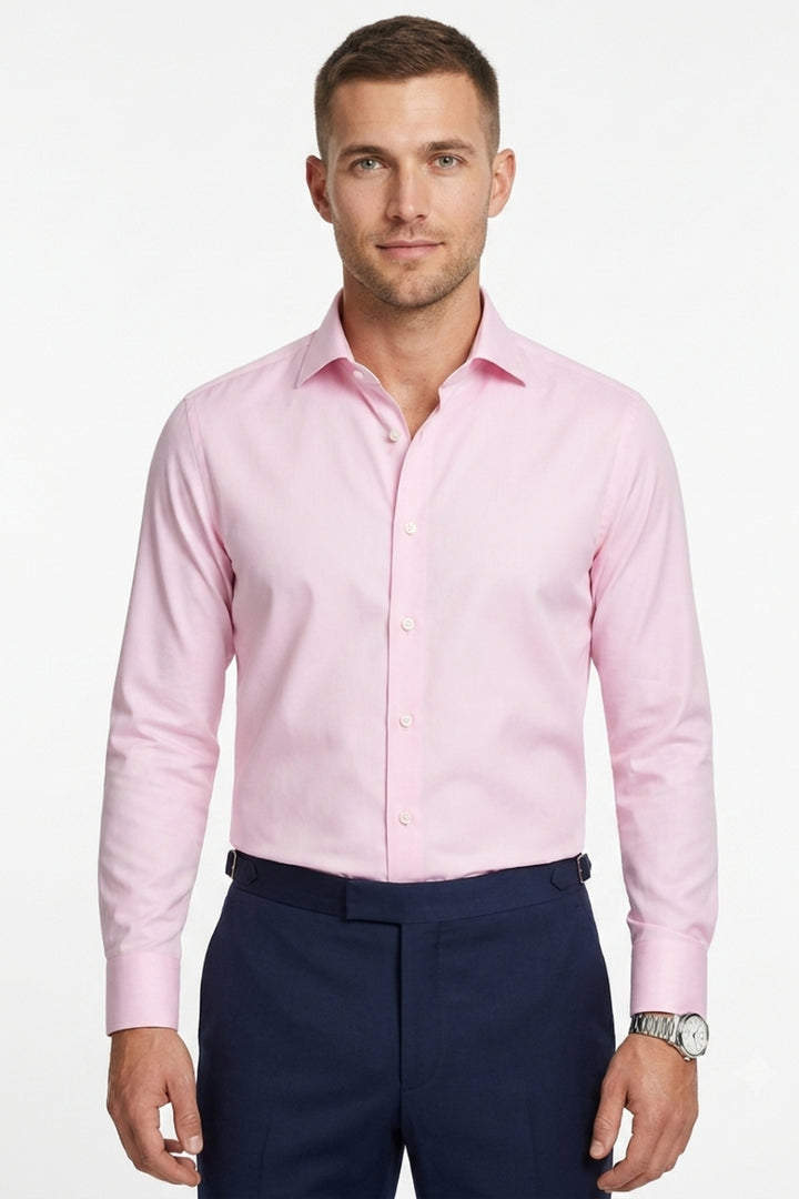 Venhoma Cotton Men's Pink Shirt