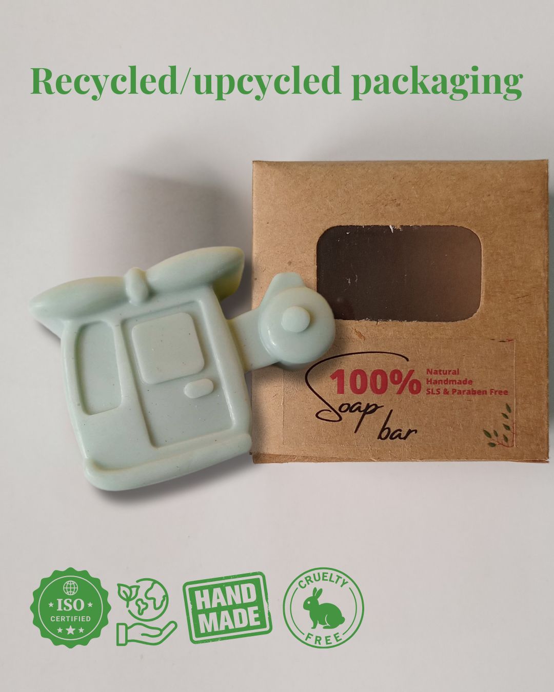 Sobek Naturals Kids Helicopter Shaped Shea Butter Soap Bar Set