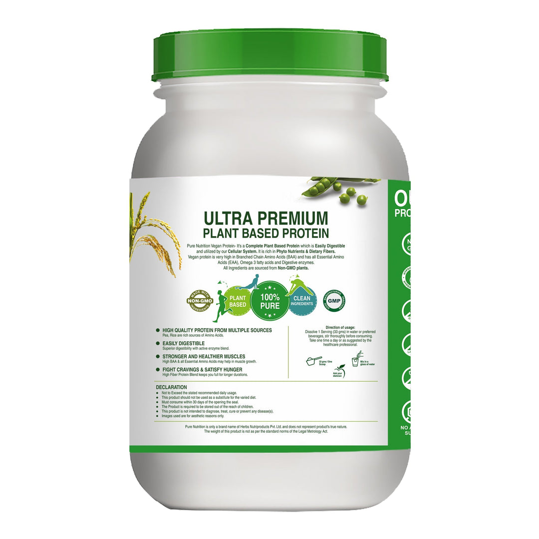 Plant-Based Vegan Protein Powder Chocolate 1kg | BCAAs & Digestive Enzymes