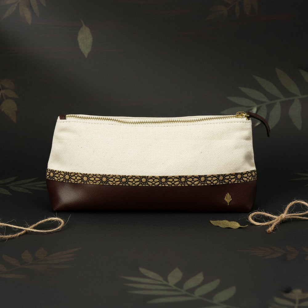 Green Hermitage Travel Utility Kit - Off white, Cork & Maroon