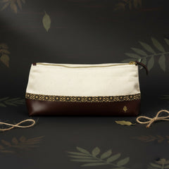 Green Hermitage Travel Utility Kit - Off white, Cork & Maroon