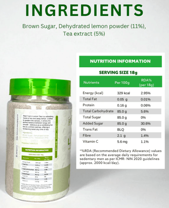 Plant Yum Instant Lemon Tea Premix - Suspire