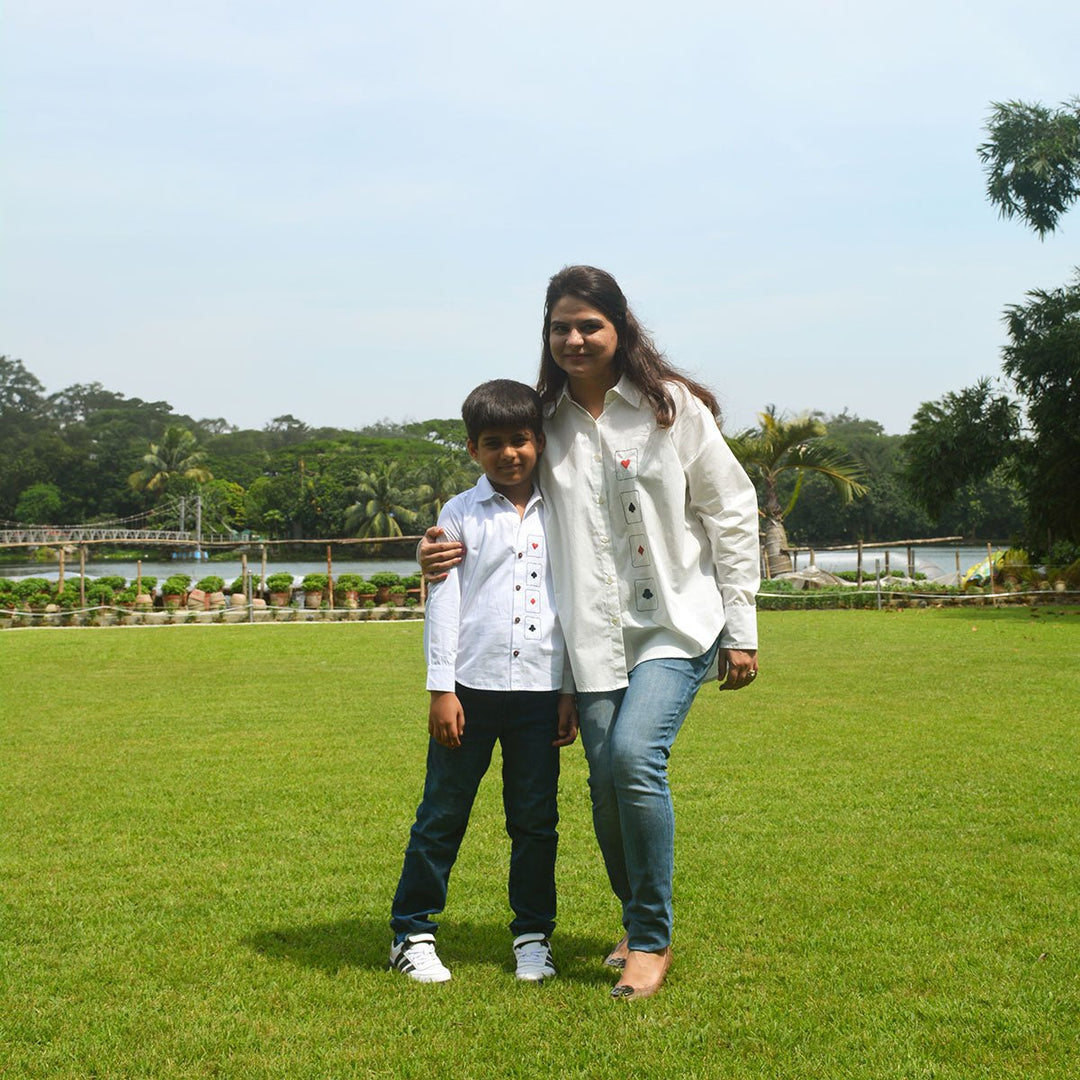 Playing Cards Embroidered Womens Shirt - Suspire