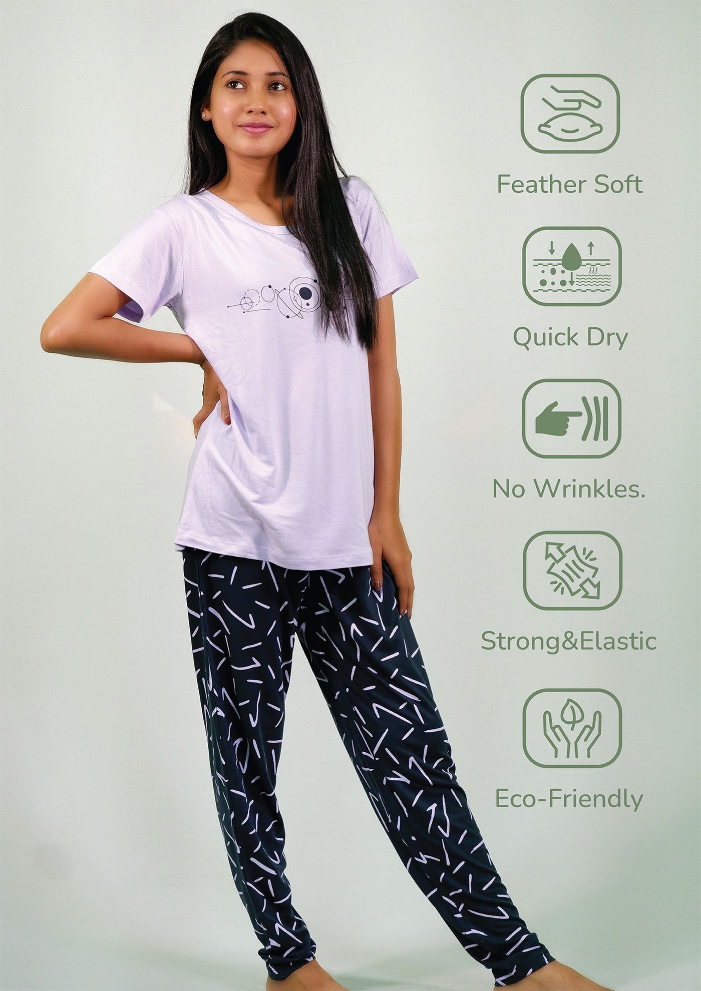 Lavender Sky print Women's Pajamas Set in TENCEL™