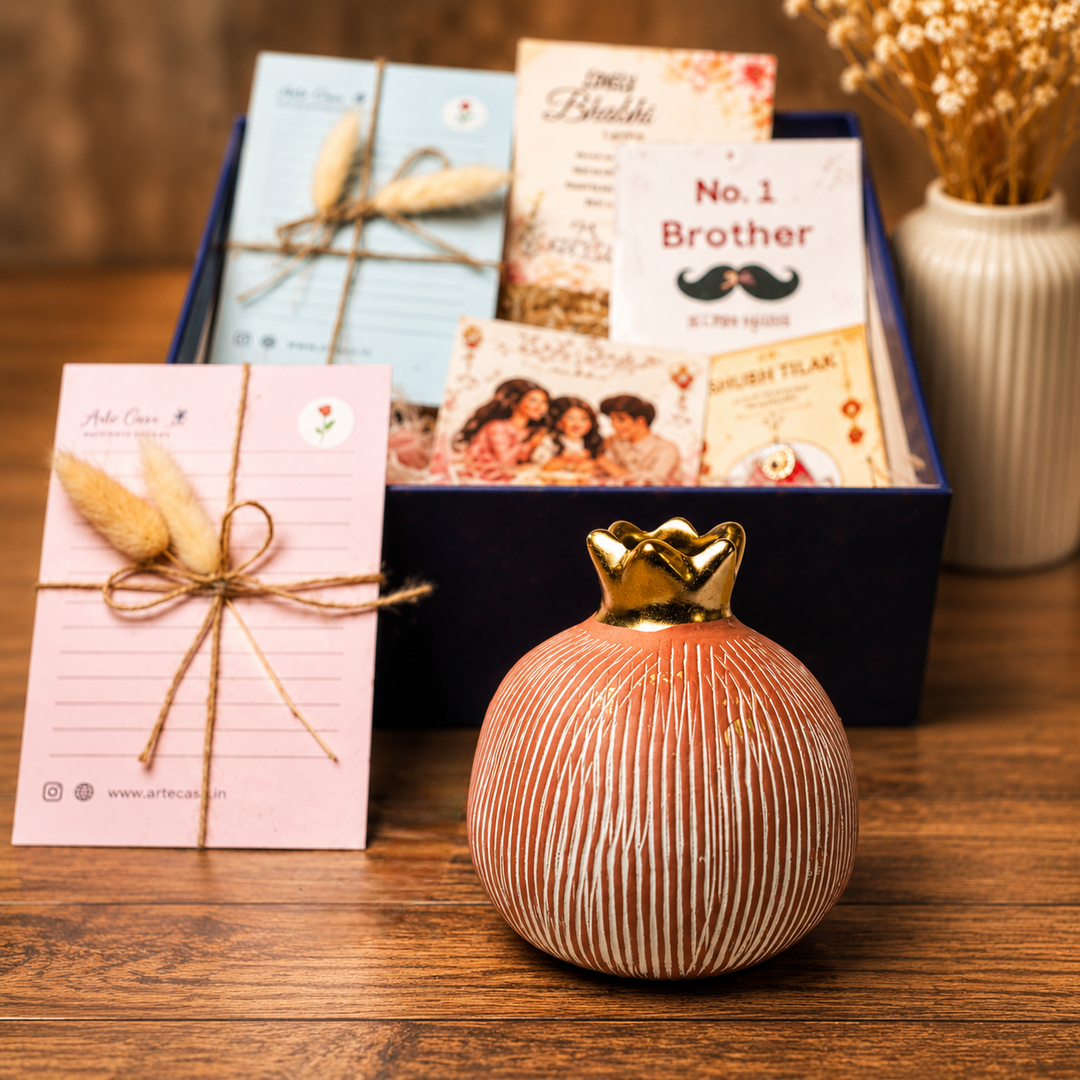 Artecasa Pomegranate Rakhi Gift Hamper | Premium Bhai Bhabhi Raksha Bandhan Gift Hamper