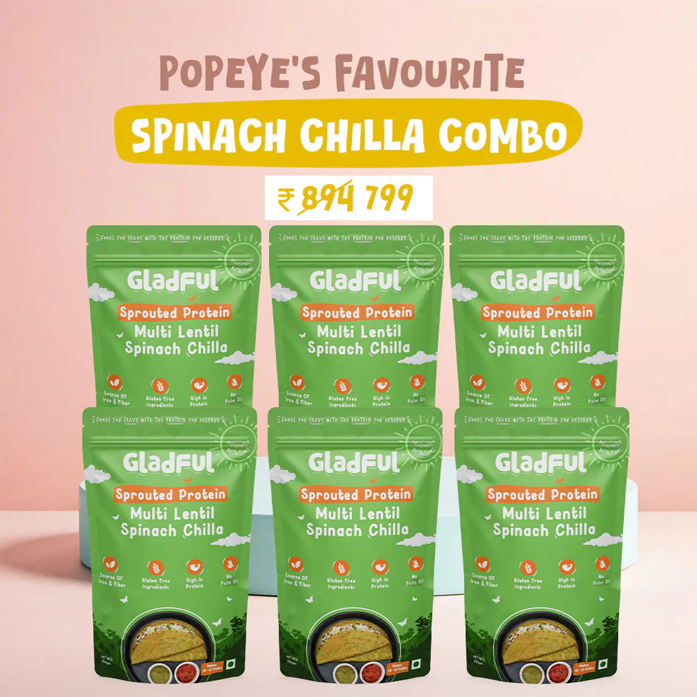 Gladful Popeye's Favourite Spinach Chilla Combo